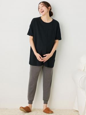 マタニティ パンツ|fairy(フェアリー)涼感らくちんジョガーパンツ マタニティ・産後【出産後も長く使える】|チャコール