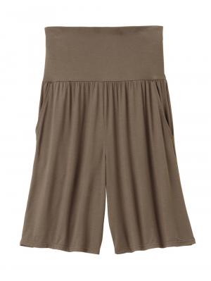 マタニティ パンツ|fairy(フェアリー)涼感らくちんハーフパンツ マタニティ・産後【出産後も長く使える】|モカ