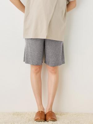 マタニティ パンツ|fairy(フェアリー)涼感らくちんハーフパンツ マタニティ・産後【出産後も長く使える】|グレー
