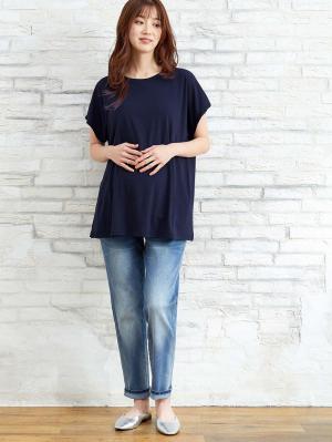 マタニティ トップス|fairy（フェアリー）授乳らくちんドルマンTシャツ　マタニティ・産後授乳服【出産後も長く使える】