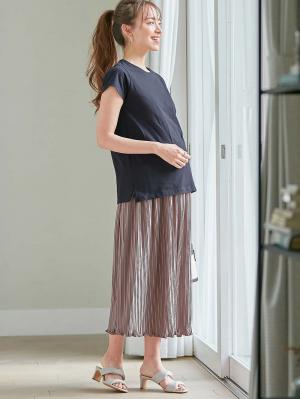 マタニティ スカート|fairy（フェアリー）らくちんプリーツスカート　マタニティ・産後【出産後も長く使える】|モカ