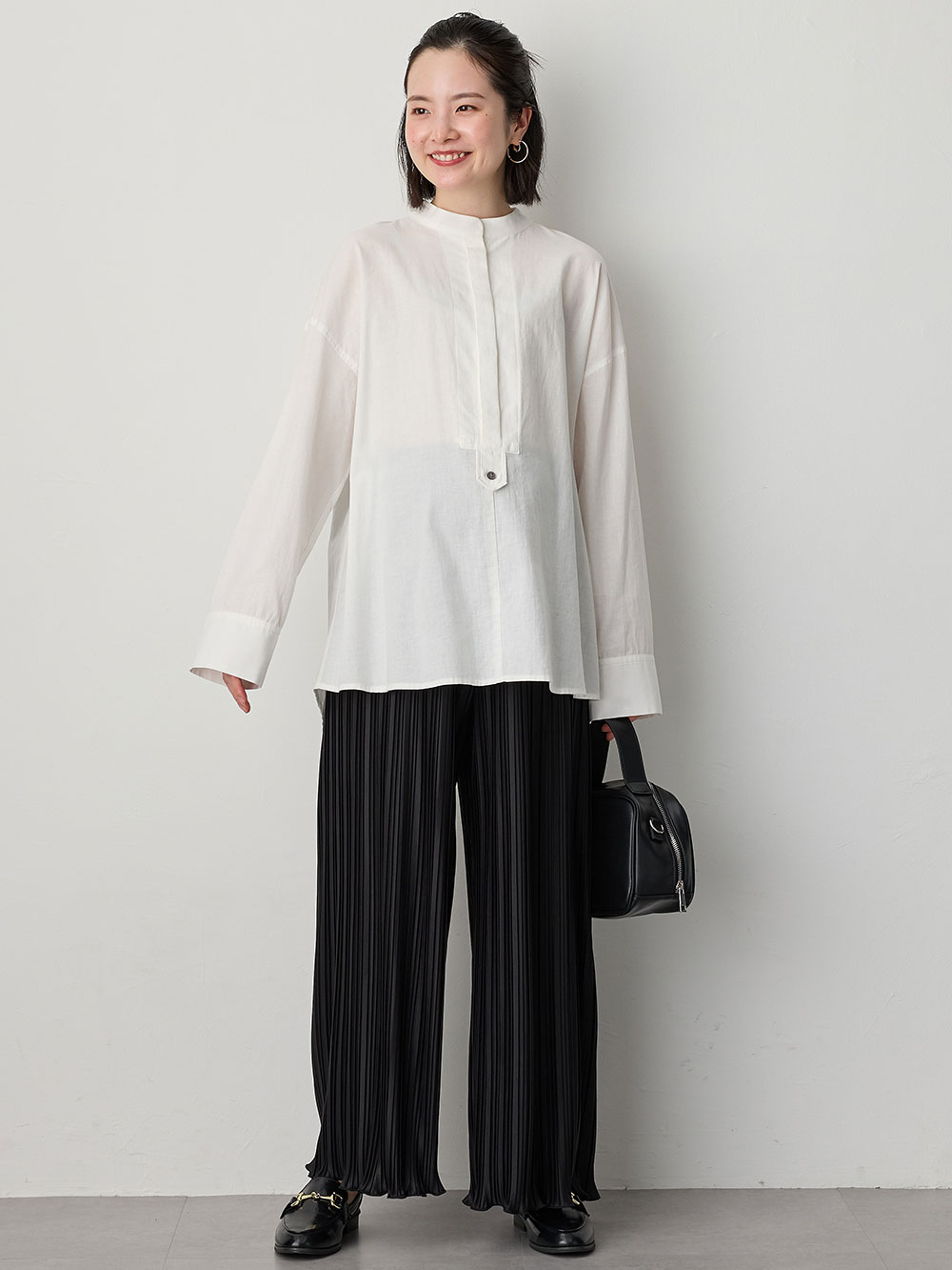 マタニティ パンツ|fairy（フェアリー）らくちんプリーツパンツ　マタニティ・産後【出産後も長く使える】|ブラック