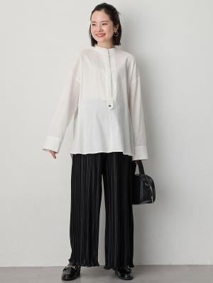 マタニティ パンツ|fairy（フェアリー）らくちんプリーツパンツ　マタニティ・産後【出産後も長く使える】|ブラック