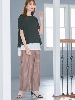 マタニティ パンツ|fairy（フェアリー）らくちんプリーツパンツ　マタニティ・産後【出産後も長く使える】|モカ