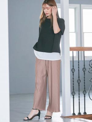 マタニティ パンツ|fairy（フェアリー）らくちんプリーツパンツ　マタニティ・産後【出産後も長く使える】|モカ