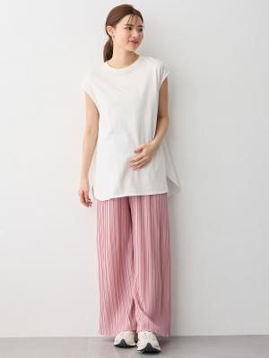 マタニティ パンツ|fairy（フェアリー）らくちんプリーツパンツ　マタニティ・産後【出産後も長く使える】|ピンク