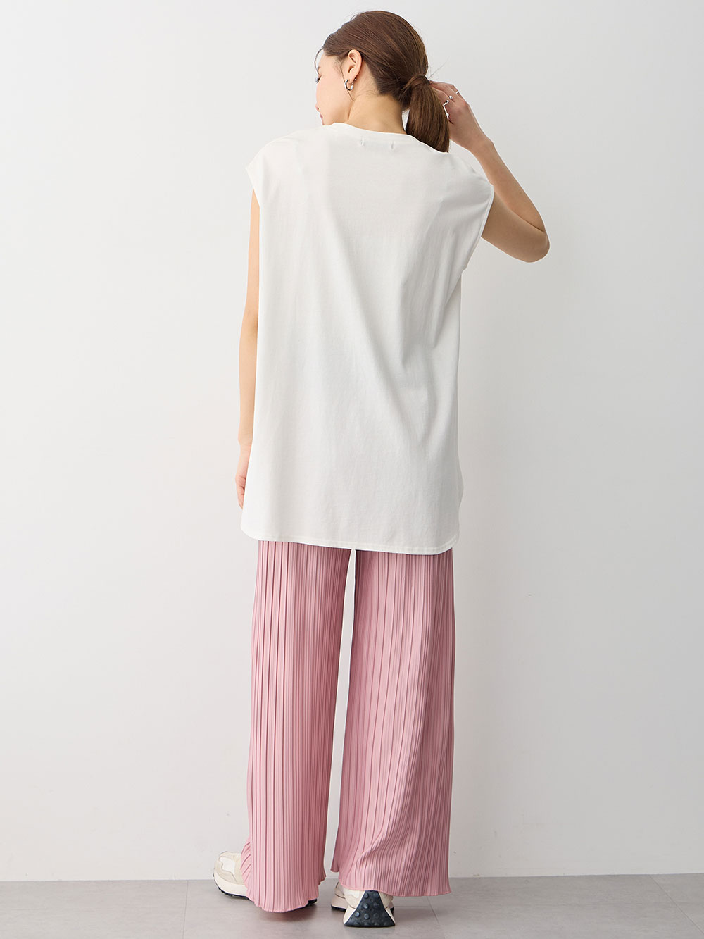 マタニティ パンツ|fairy（フェアリー）らくちんプリーツパンツ　マタニティ・産後【出産後も長く使える】|ピンク