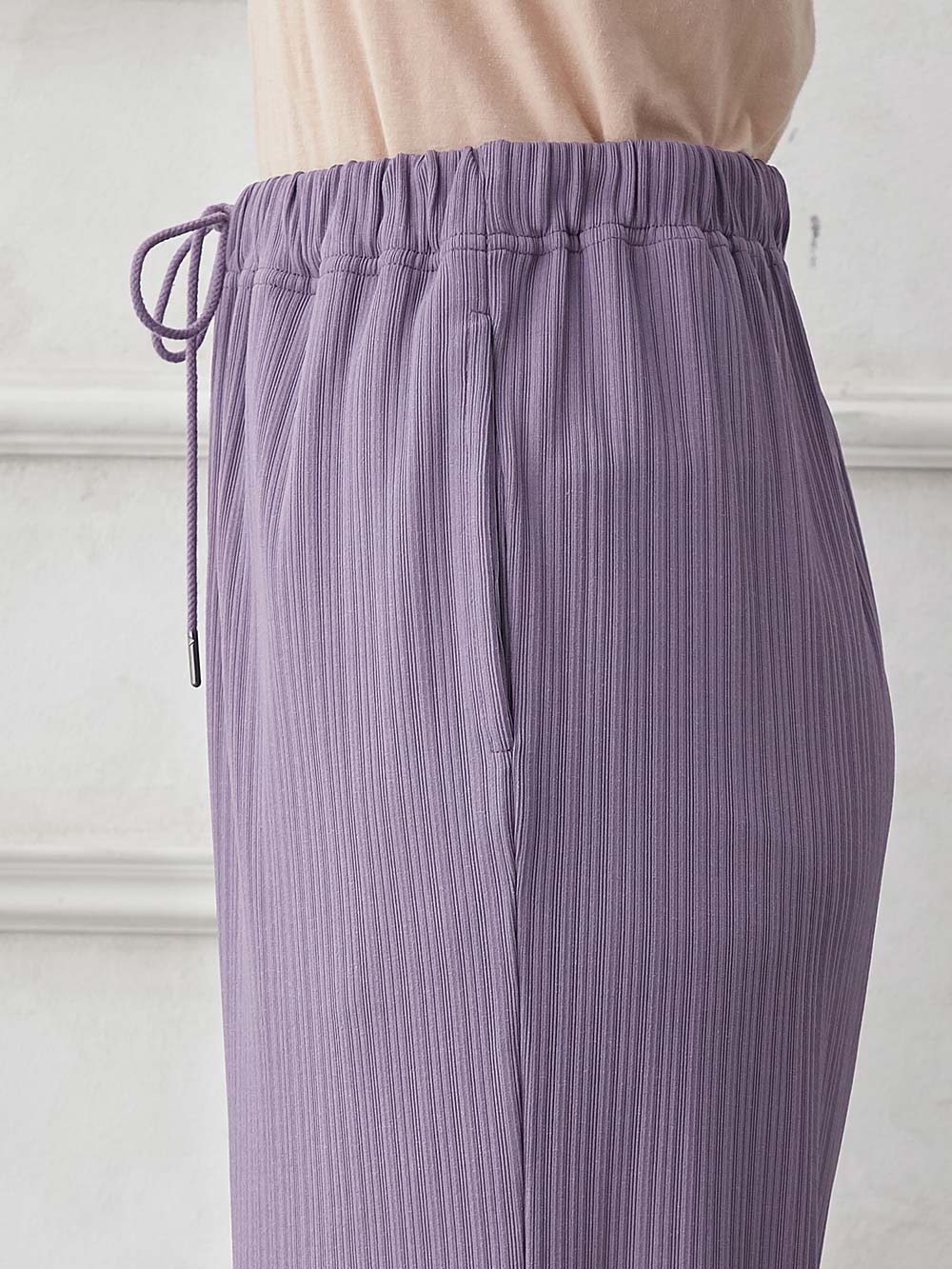 マタニティ パンツ|fairy(フェアリー)ランダムテレコワイドパンツ【出産後も長く使える】