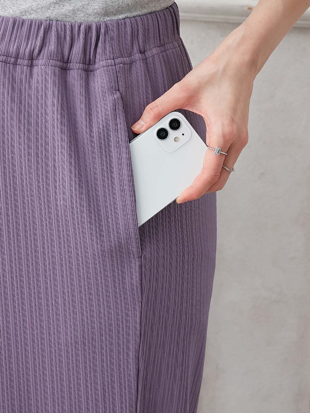 マタニティ パンツ|fairy(フェアリー)ランダムテレコワイドパンツ【出産後も長く使える】