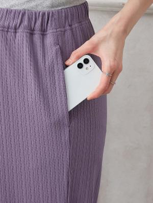 マタニティ パンツ|fairy(フェアリー)ランダムテレコワイドパンツ【出産後も長く使える】