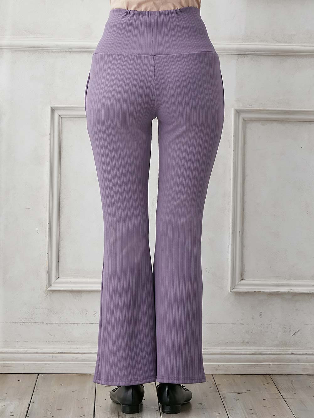 マタニティ パンツ|fairy（フェアリー）ランダムテレコセンタースラッシュらくちんパンツ【出産後も長く使える】