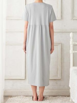 マタニティ パジャマ・ルームウェア|fairy（フェアリー）無地半袖ネグリジェ　マタニティ・産後授乳パジャマ【出産後も長く使える】