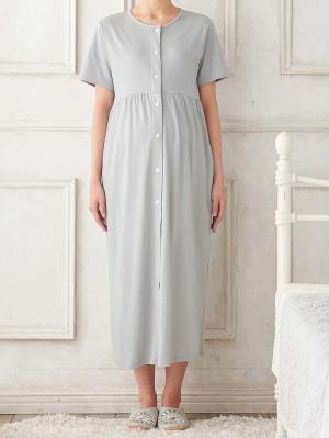 マタニティ パジャマ・ルームウェア|fairy（フェアリー）無地半袖ネグリジェ　マタニティ・産後授乳パジャマ【出産後も長く使える】