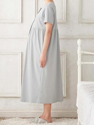 マタニティ パジャマ・ルームウェア|fairy（フェアリー）無地半袖ネグリジェ　マタニティ・産後授乳パジャマ【出産後も長く使える】