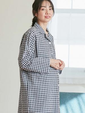 マタニティ パジャマ・ルームウェア|fairy（フェアリー）サラっと快適　綿100％パジャマ　マタニティ・産後授乳パジャマ【出産後も長く使える】|ブラックチェック