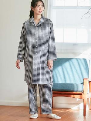 マタニティ パジャマ・ルームウェア|fairy（フェアリー）サラっと快適　綿100％パジャマ　マタニティ・産後授乳パジャマ【出産後も長く使える】|ブラックチェック