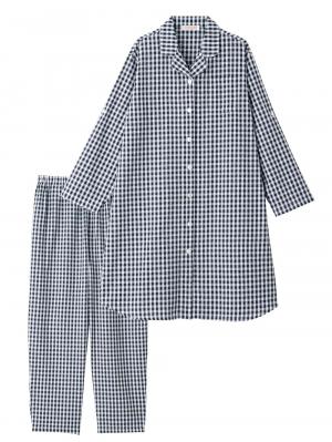 マタニティ パジャマ・ルームウェア|fairy（フェアリー）サラっと快適　綿100％パジャマ　マタニティ・産後授乳パジャマ【出産後も長く使える】|ネイビーチェック