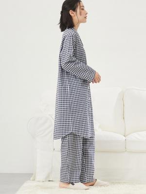 マタニティ パジャマ・ルームウェア|fairy（フェアリー）サラっと快適　綿100％パジャマ　マタニティ・産後授乳パジャマ【出産後も長く使える】|ネイビーチェック