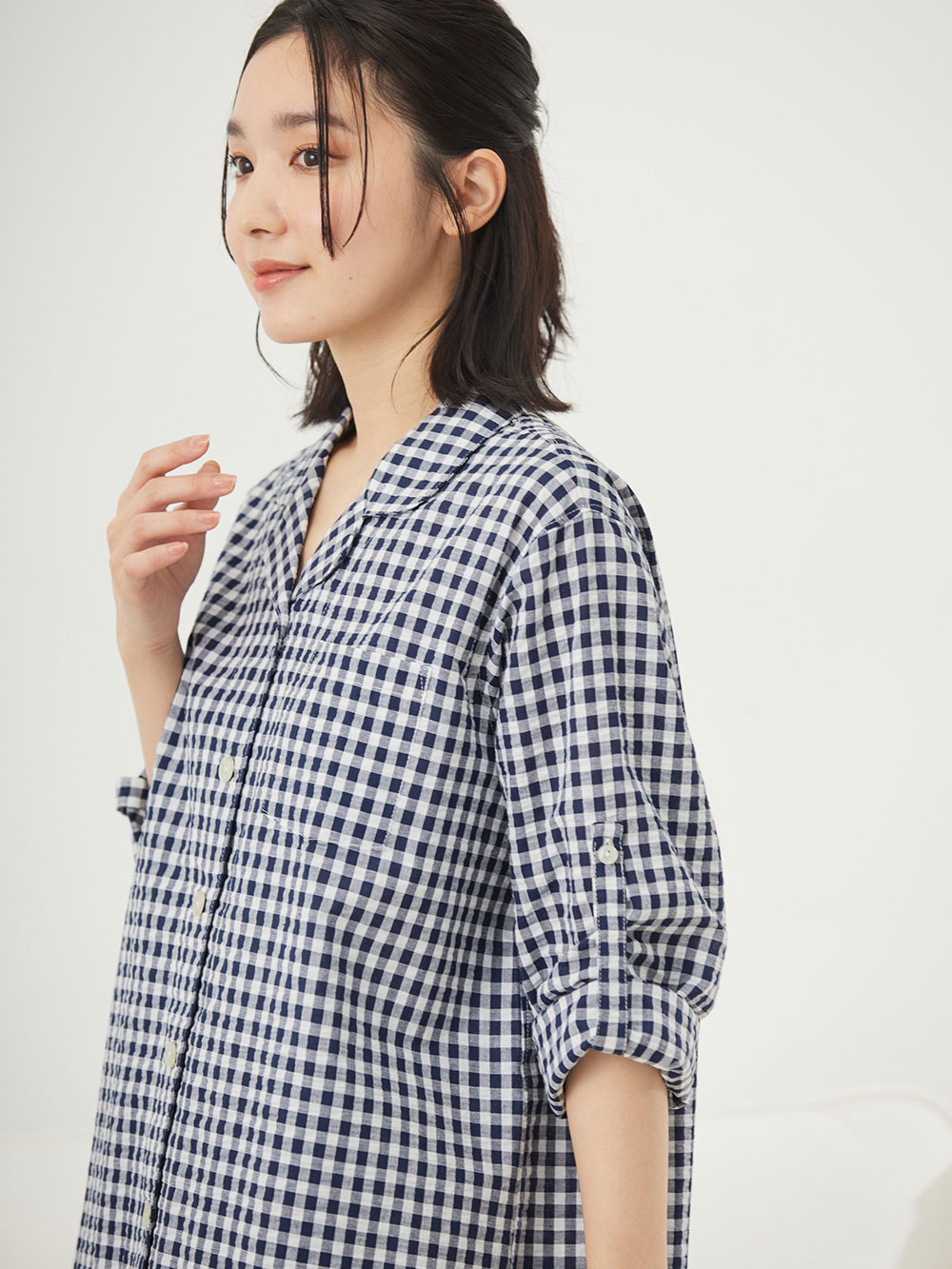 マタニティ パジャマ・ルームウェア|fairy（フェアリー）サラっと快適　綿100％パジャマ　マタニティ・産後授乳パジャマ【出産後も長く使える】|ネイビーチェック
