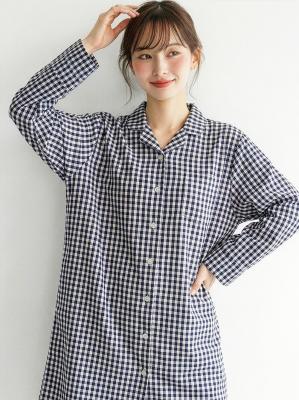マタニティ パジャマ・ルームウェア|fairy（フェアリー）サラっと快適　綿100％パジャマ　マタニティ・産後授乳パジャマ【出産後も長く使える】|ネイビーチェック