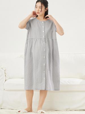 fairy（フェアリー）サラっと快適　綿100%ネグリジェ　マタニティ・産後授乳パジャマ【出産後も長く使える】10355