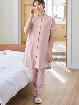 マタニティ パジャマ・ルームウェア|fairy（フェアリー）ワッフル半袖パジャマ　マタニティ・産後授乳パジャマ【出産後も長く使える】|ピンク