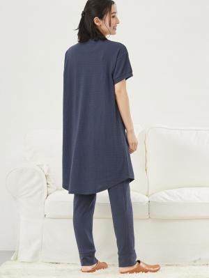 マタニティ パジャマ・ルームウェア|fairy（フェアリー）ワッフル半袖パジャマ　マタニティ・産後授乳パジャマ【出産後も長く使える】|ネイビー