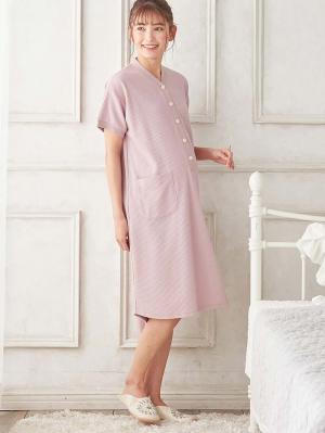 マタニティ パジャマ・ルームウェア|fairy（フェアリー）ワッフル半袖ネグリジェ　マタニティ・産後授乳パジャマ【出産後も長く使える】|ピンク