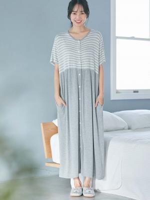 マタニティ パジャマ・ルームウェア|fairy（フェアリー）涼感前開き半袖ネグリジェ　マタニティ・産後授乳パジャマ【出産後も長く使える】