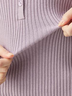 マタニティ トップス|前後2WAY綿混半袖ニット　マタニティ・産後授乳服【出産後も長く使える】