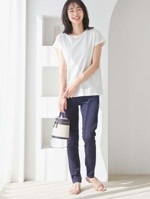 マタニティ パンツ|P・パンツ　ストレッチデニムスキニー|ネイビー