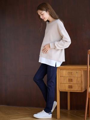 マタニティ パンツ|P・パンツ　ストレッチデニムスキニー|ネイビー