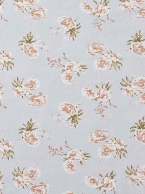 マタニティ パジャマ・ルームウェア|【親子コーデ可】スムースカシュクールパット付フレアスリーブネグリジェ　マタニティ・産後授乳服【出産後も長く着れる】|サックス×プリント