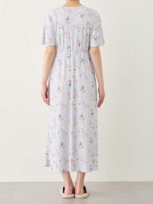 マタニティ パジャマ・ルームウェア|【親子コーデ可】スムースカシュクールパット付フレアスリーブネグリジェ　マタニティ・産後授乳服【出産後も長く着れる】