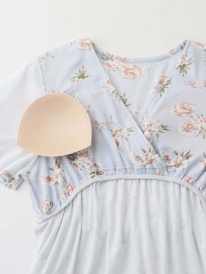 マタニティ パジャマ・ルームウェア|【親子コーデ可】スムースカシュクールパット付フレアスリーブネグリジェ　マタニティ・産後授乳服【出産後も長く着れる】