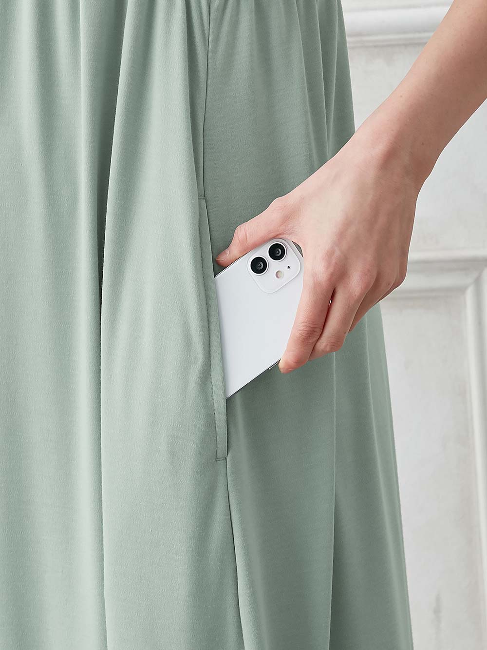 マタニティ パジャマ・ルームウェア|【親子コーデ可】スムースカシュクールパット付ノースリーブネグリジェ　マタニティ・産後授乳服【出産後も長く使える】