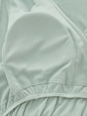 マタニティ パジャマ・ルームウェア|【親子コーデ可】スムースカシュクールパット付ノースリーブネグリジェ　マタニティ・産後授乳服【出産後も長く使える】