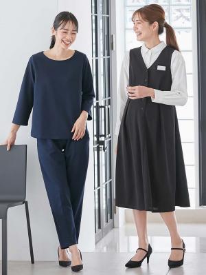 マタニティ トップス|強撚スムーストップス　マタニティ・産後授乳服【出産後も長く使える】|ネイビー