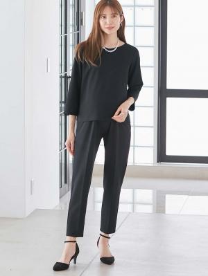 マタニティ トップス|強撚スムーストップス　マタニティ・産後授乳服【出産後も長く使える】|ブラック