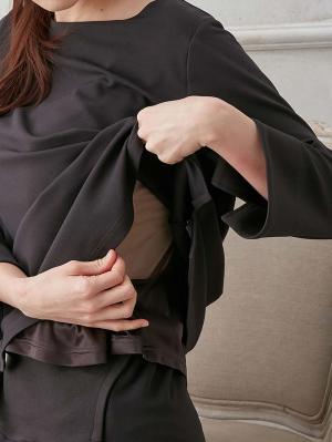 マタニティ トップス|強撚スムーストップス　マタニティ・産後授乳服【出産後も長く使える】
