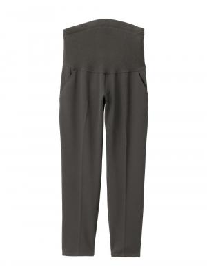 マタニティ パンツ|P・パンツ　強撚スムースセンタープレステーパード|チャコール