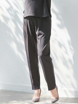 マタニティ パンツ|P・パンツ　強撚スムースセンタープレステーパード|チャコール