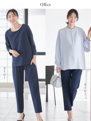 マタニティ パンツ|P・パンツ　強撚スムースセンタープレステーパード