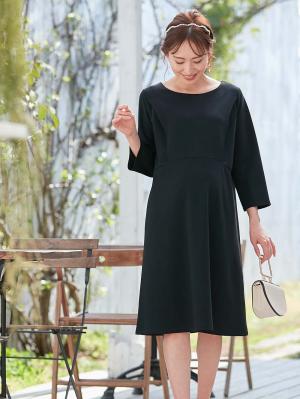 強撚スムースワンピース　マタニティ・産後授乳服【出産後も長く使える】10365