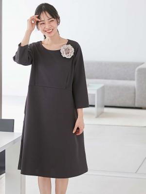 強撚スムースワンピース　マタニティ・産後授乳服【出産後も長く使える】10365