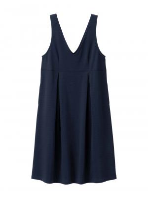 マタニティ ワンピース|強撚スムースジャンパースカート　マタニティ・授乳服【出産後も長く使える】|ネイビー