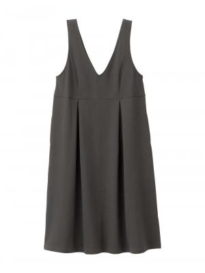 マタニティ ワンピース|強撚スムースジャンパースカート　マタニティ・授乳服【出産後も長く使える】|チャコール