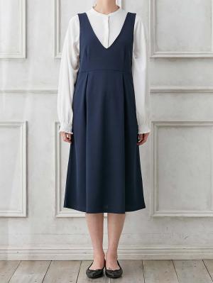 マタニティ ワンピース|強撚スムースジャンパースカート　マタニティ・授乳服【出産後も長く使える】