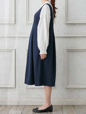 マタニティ ワンピース|強撚スムースジャンパースカート　マタニティ・授乳服【出産後も長く使える】