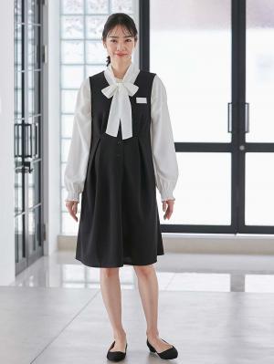 マタニティ ワンピース|【着丈が選べる】強撚スムースベストワンピース　マタニティ【出産後も長く使える】|ブラック（レギュラー丈）